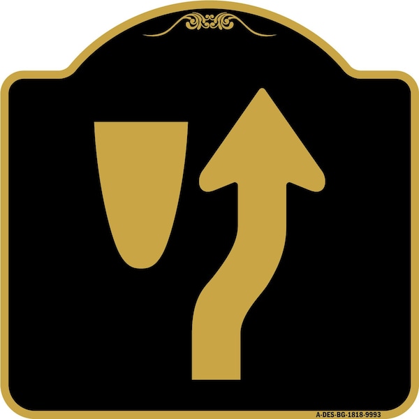 Signmission Designer Series-Beware Of Curb Graphic Black & Gold Heavy-Gauge Aluminum, 18" x 18", BG-1818-9993 A-DES-BG-1818-9993 - main